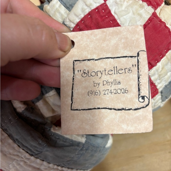 Vintage Storytellers Santa Doll with Patchwork Quilt jacket‎ and molded face